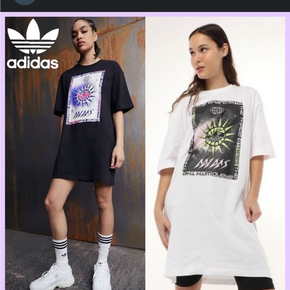 NWT• ADIDAS Original Graphic T-Shirt Dress•Rare - Picture 5 of 8